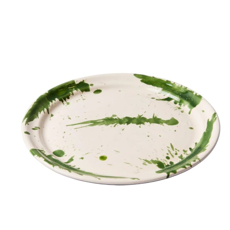 Montegranaro Green & White Splatterware Dinner Plate il Buco Vita