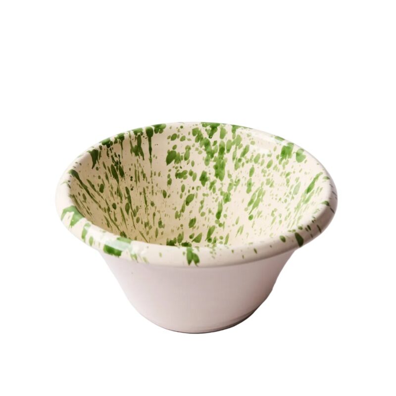 Montegranaro Green & White Splatterware Mixing Bowl il Buco Vita