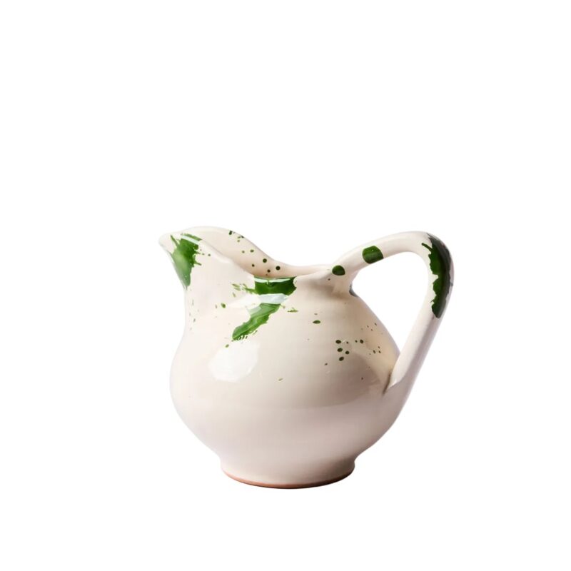 Montegranaro Green & White Splatterware Pitcher il Buco Vita