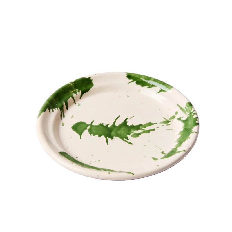 Montegranaro Green & White Splatterware Side Plate il Buco Vita