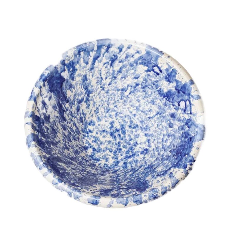 Montegranaro Large Blue & White Splatterware Basin il Buco Vita