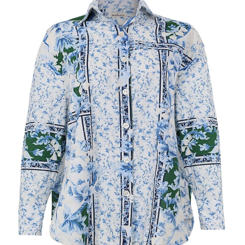 Nader Anastasia Shirt in White Agua Bendita