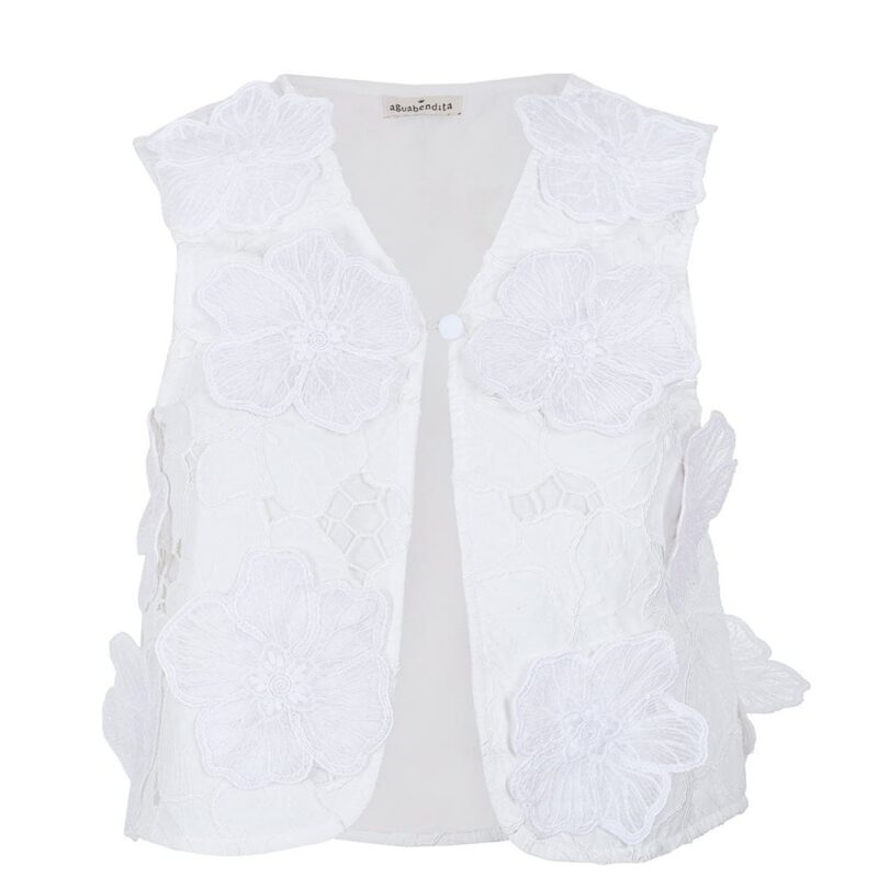 Nader Mabel Vest in White Agua Bendita