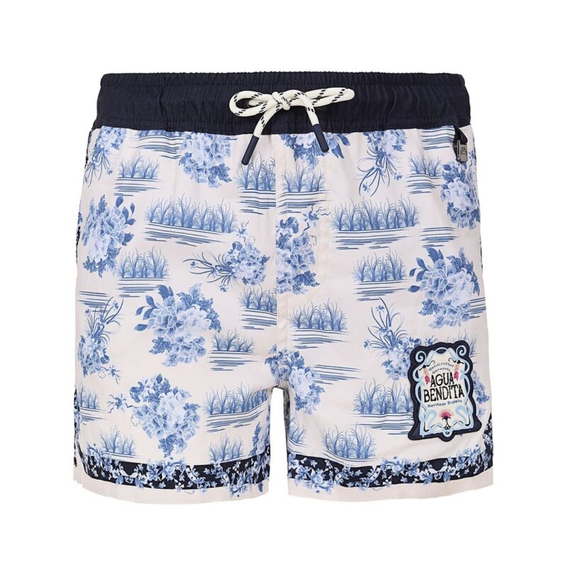 Nader Nick Kids’ Trunks in White Agua Bendita