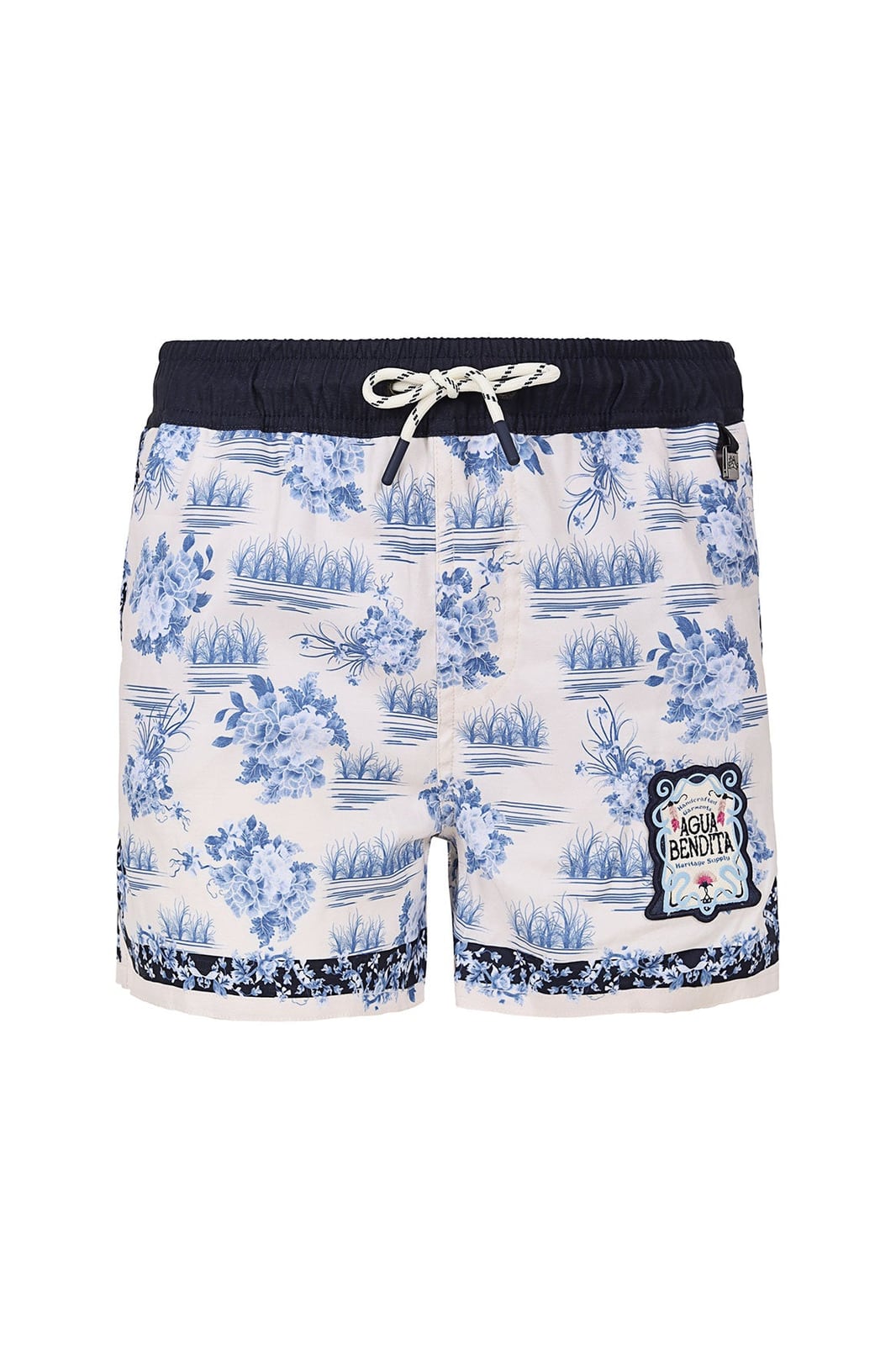 Nader Nick Kids’ Trunks in White Agua Bendita