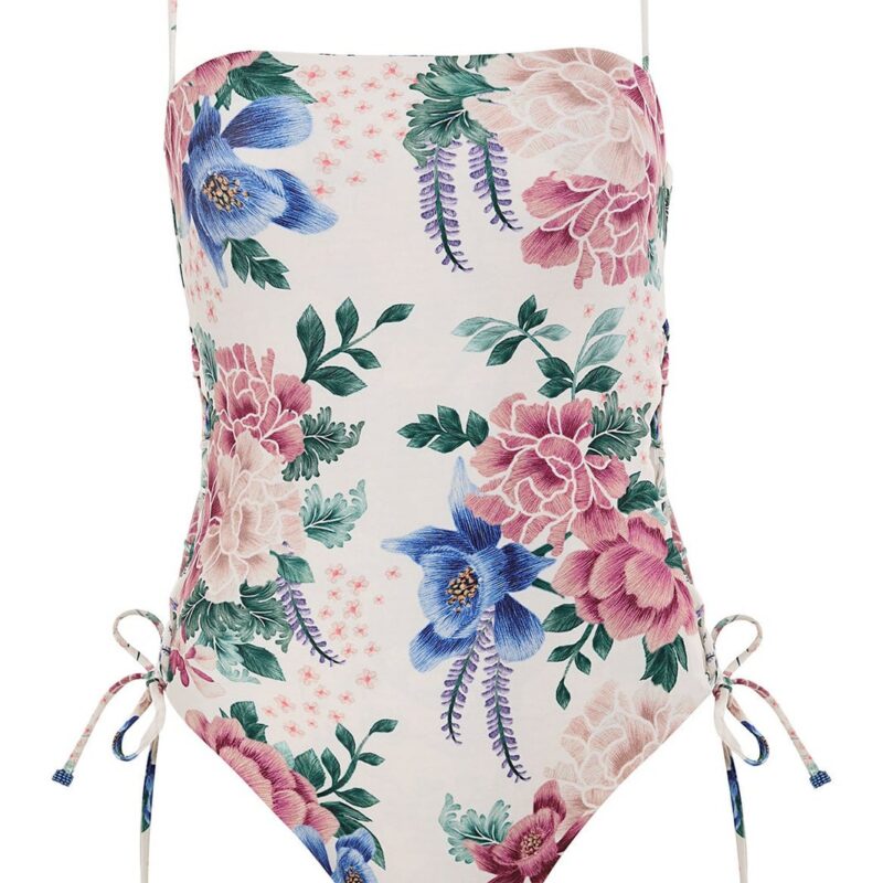 Nader Posh One-Piece Swimsuit in White Agua Bendita