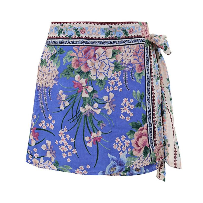 Nader Ziara Skirt in Blue Agua Bendita