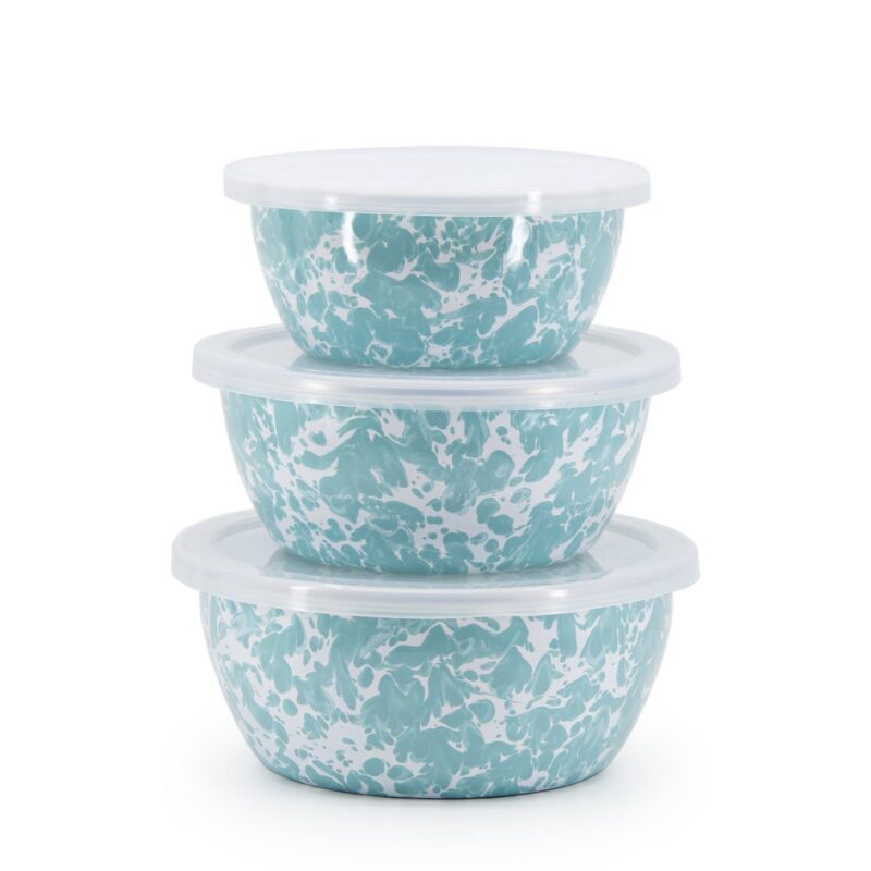 Nesting Bowls in Sea Glass Golden Rabbit