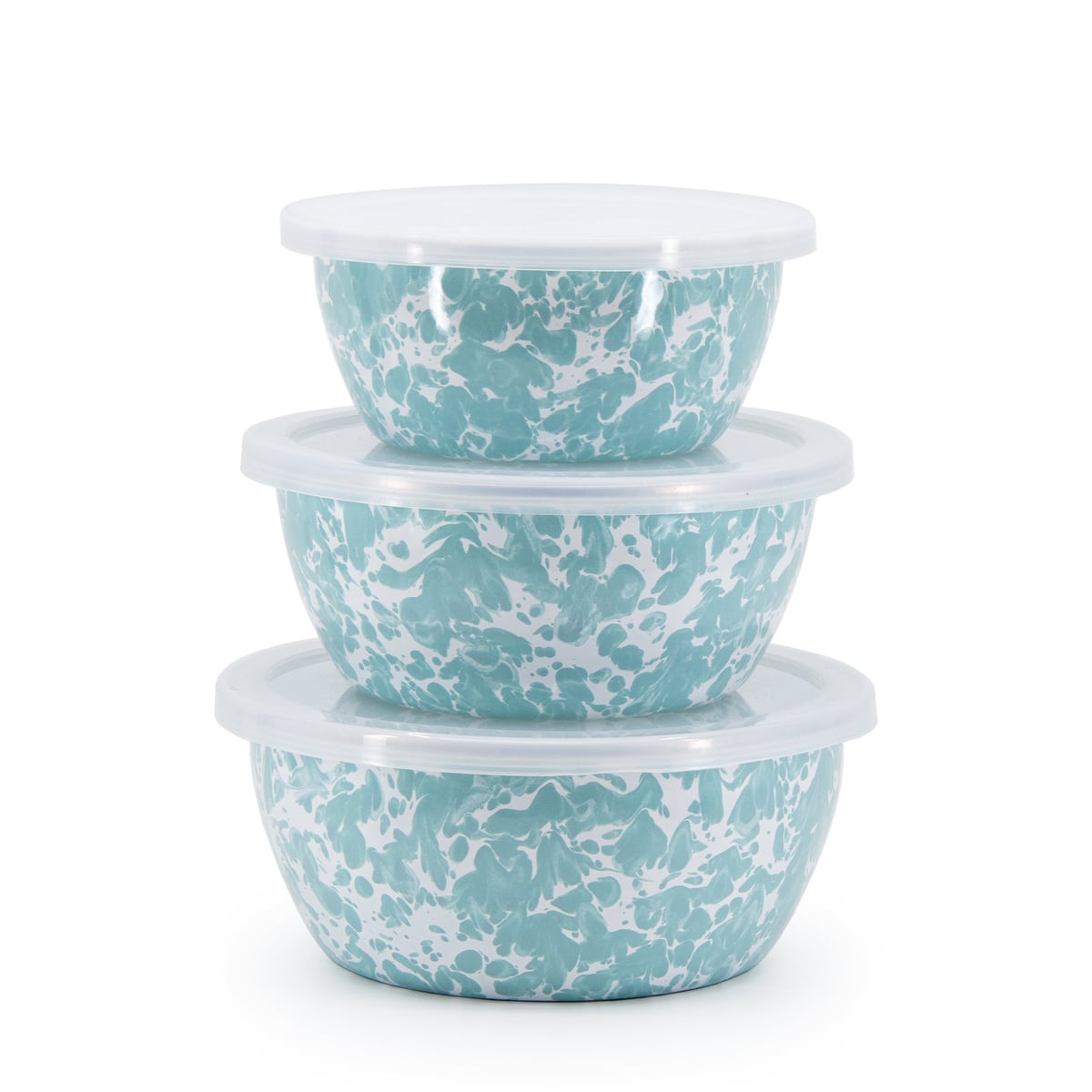 Nesting Bowls in Sea Glass Golden Rabbit