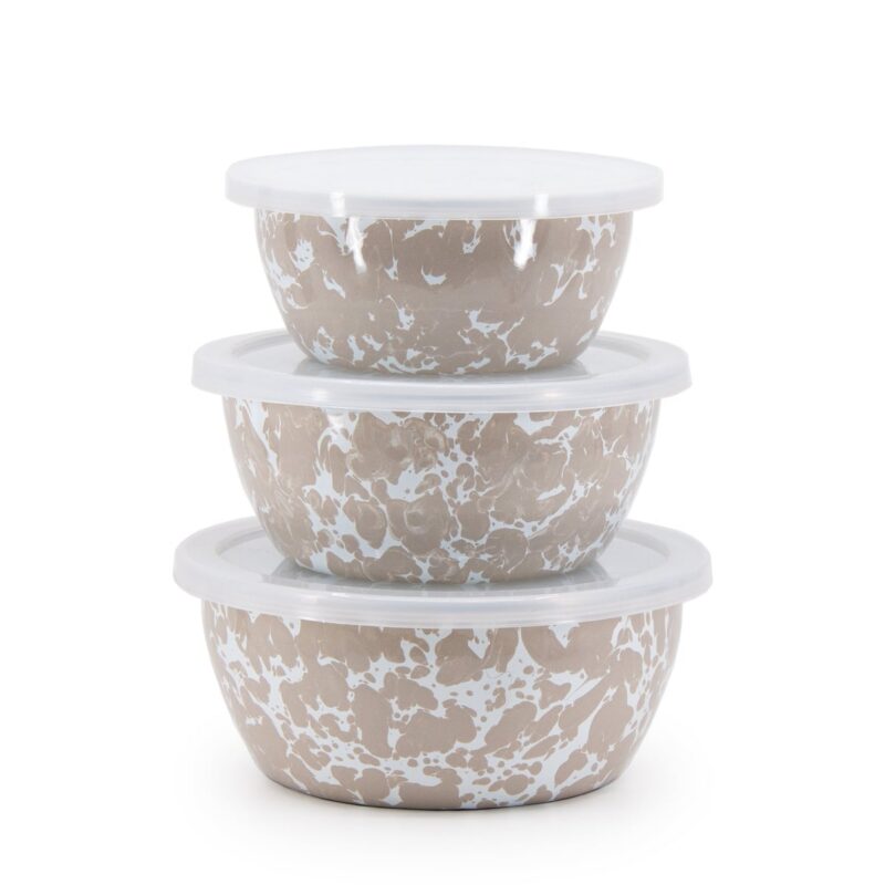 Nesting Bowls in Taupe Swirl Golden Rabbit