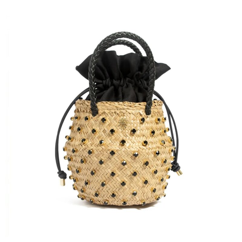 Nina Double Cotton Bag in Black Le Nine