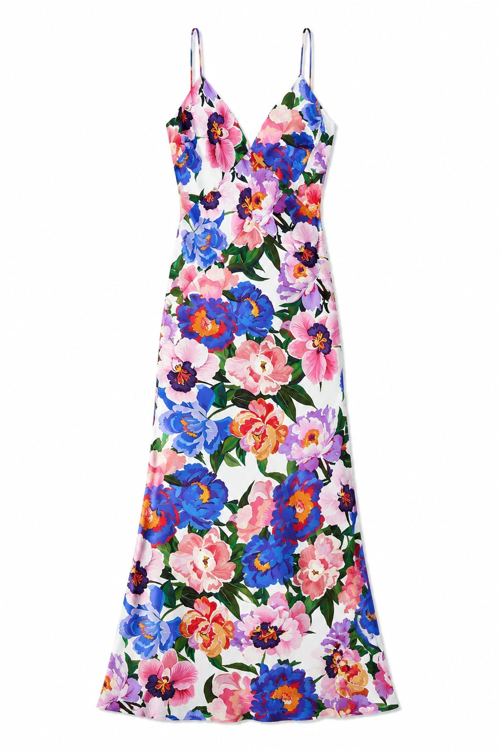 Olive Satin Dress in Floral Candy Borgo de Nor