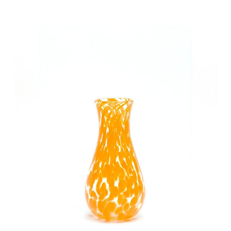 Orange Transparent Spotted Bud Vase Paul Arnhold Glass