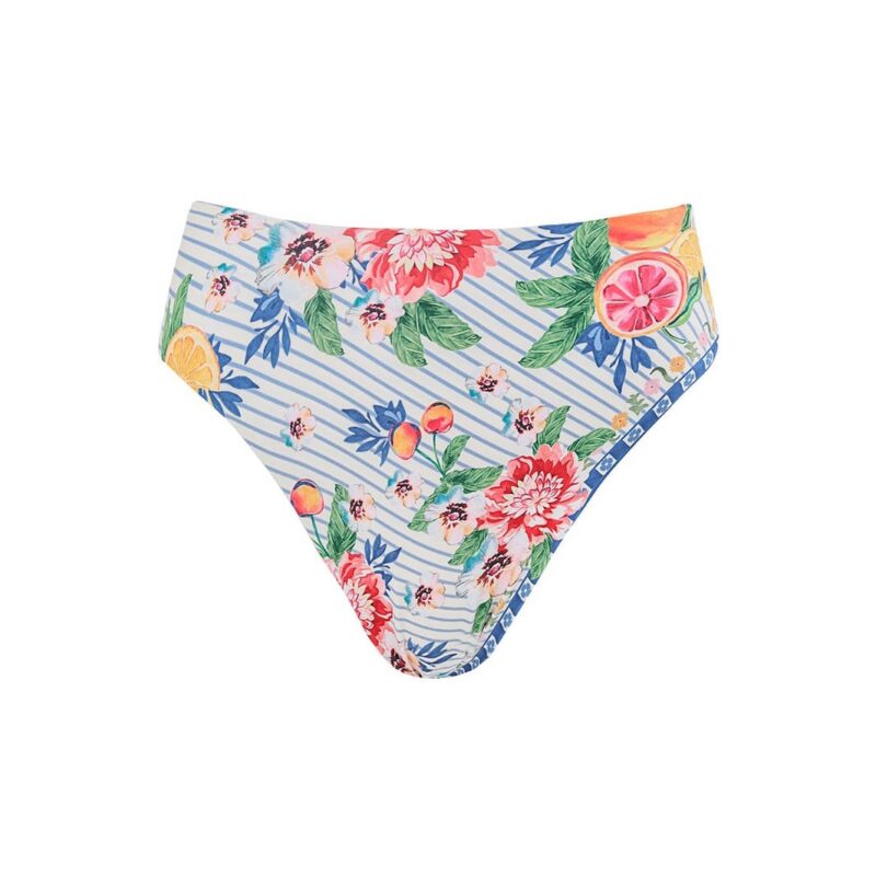 Penelope Bikini Bottom in White Agua Bendita