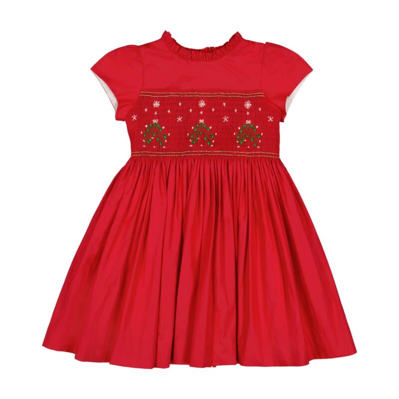 Perla Red Smocked Dress Antoinette Paris