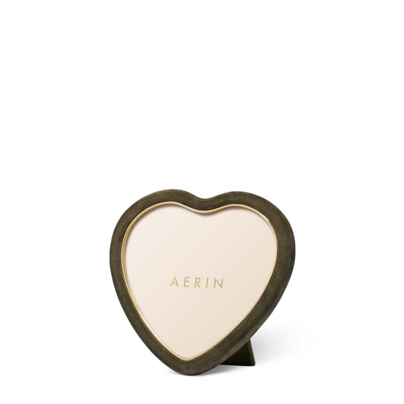 Piero Suede Frame in Juniper in Heart AERIN