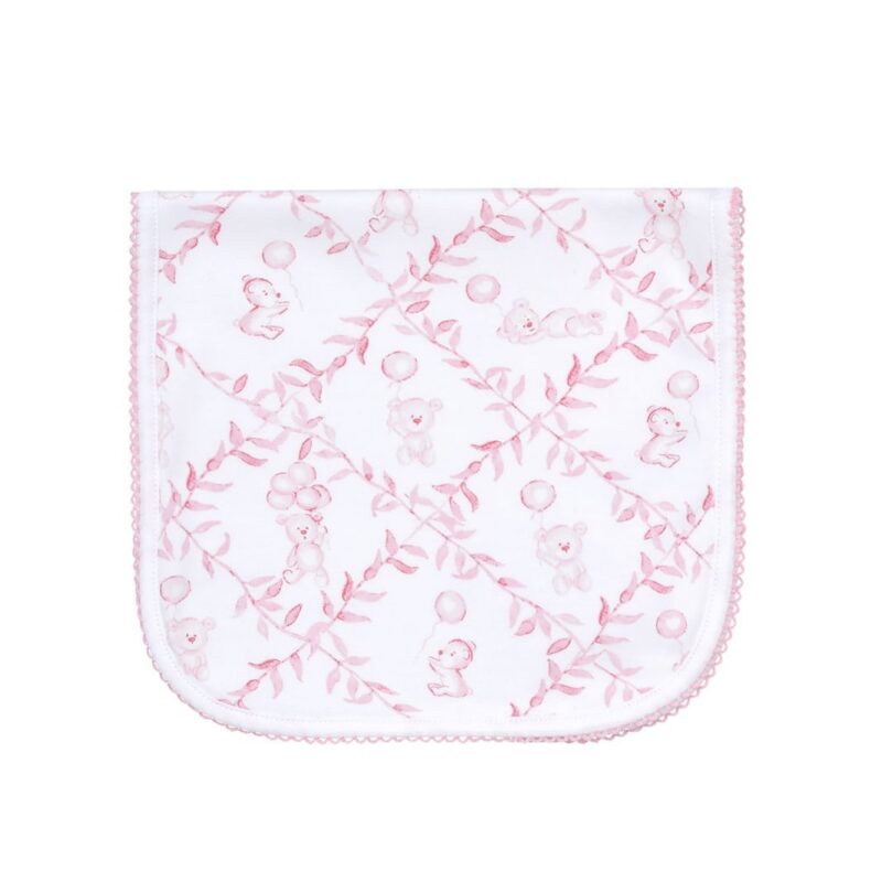 Pink Bears Trellace Burp Cloth Nellapima