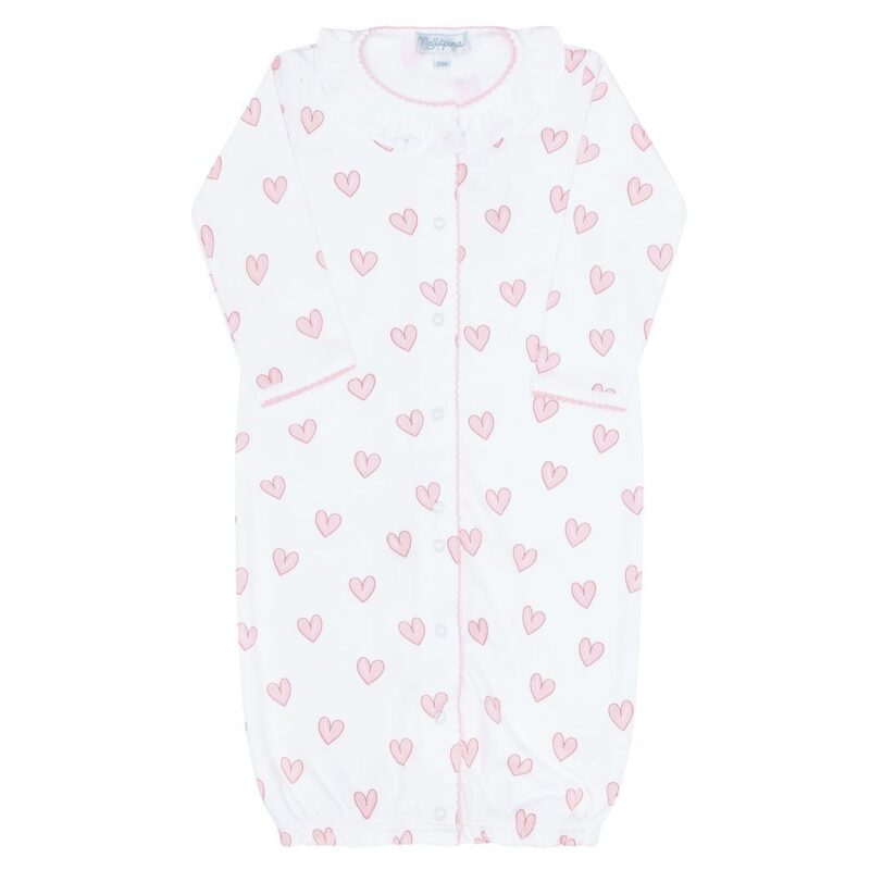 Pink Heart Print Converter Gown Nellapima