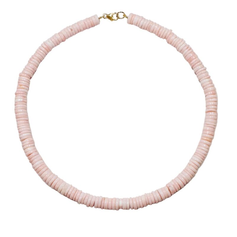 Pink Opal Heishi Cut Necklace Theodosia Jewelry