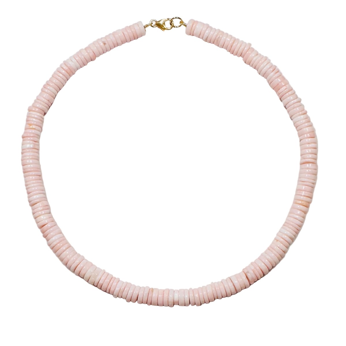Pink Opal Heishi Cut Necklace Theodosia Jewelry