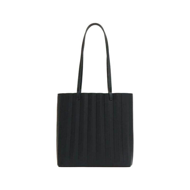 Pleated Filo Tote in Black/Flamma Mansur Gavriel