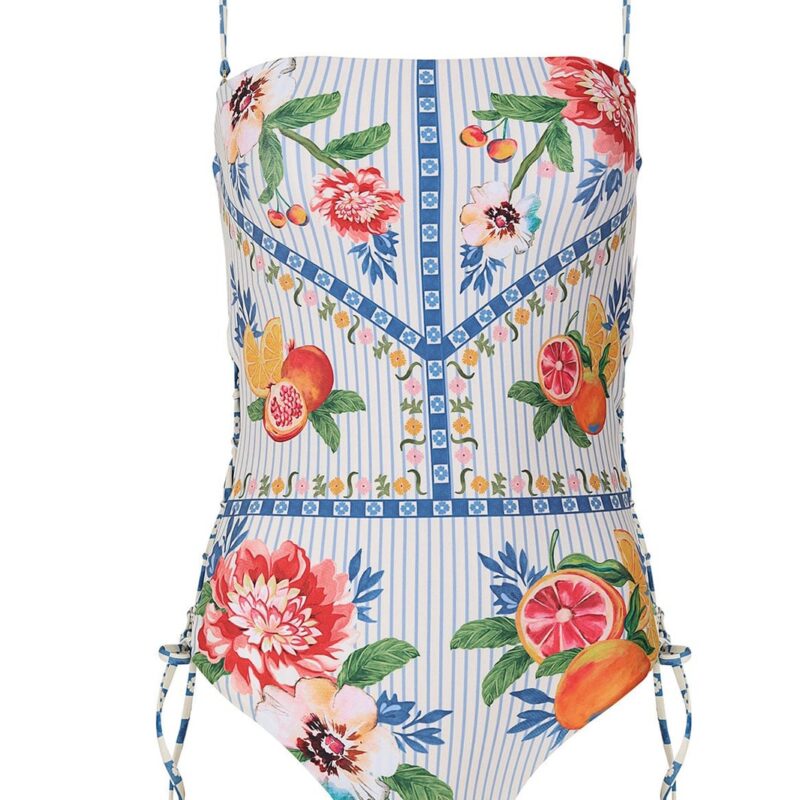 Posh One-Piece Swimsuit in White Agua Bendita