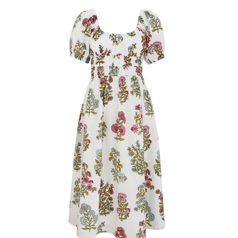 Positano Dress in Spring Block Print Everyone Loves The Weekend