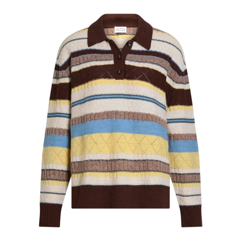 Prescott Sweater in Dark Fig/Wheat Multi Tanya Taylor