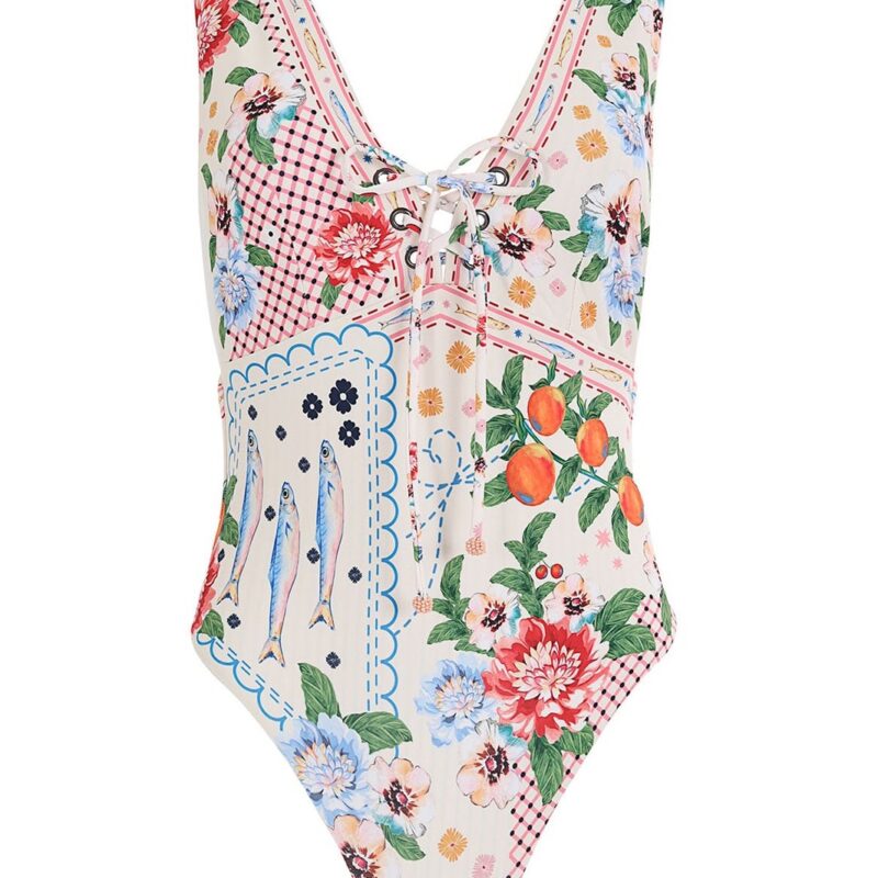 Priscila One-Piece Swimsuit in Natural Agua Bendita