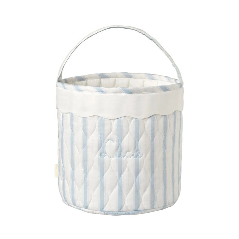 Quilted Storage Basket in Seaside Stripe Gooselings