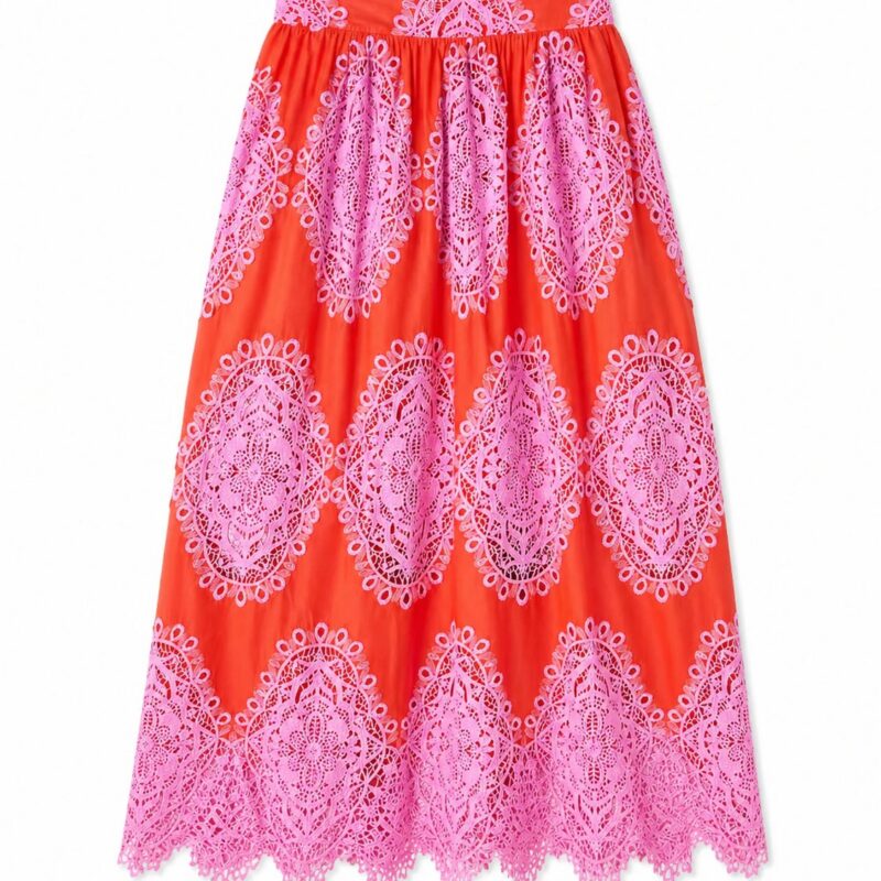 Rhea Lace Skirt in Red Borgo de Nor