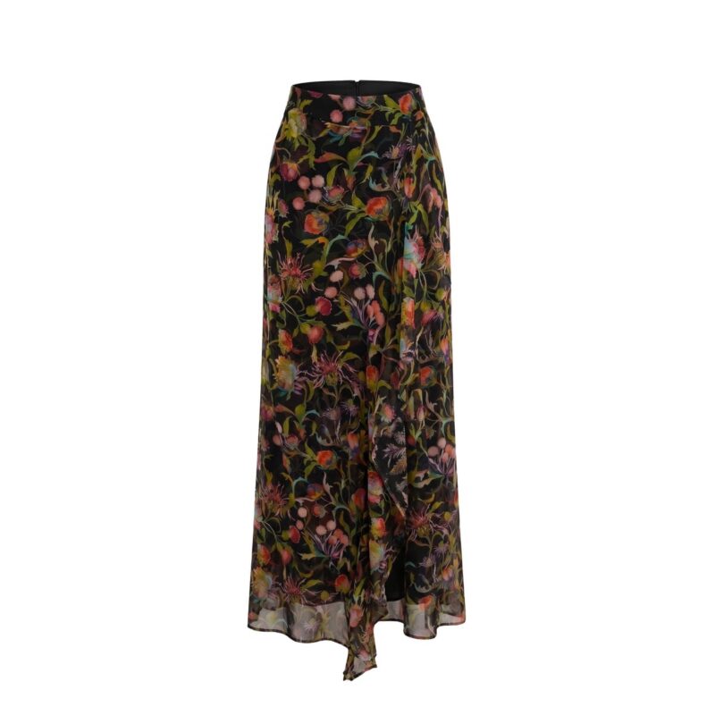 Rosamund Skirt in Rainbow Thistle Silk Chiffon Alexandra Pijut