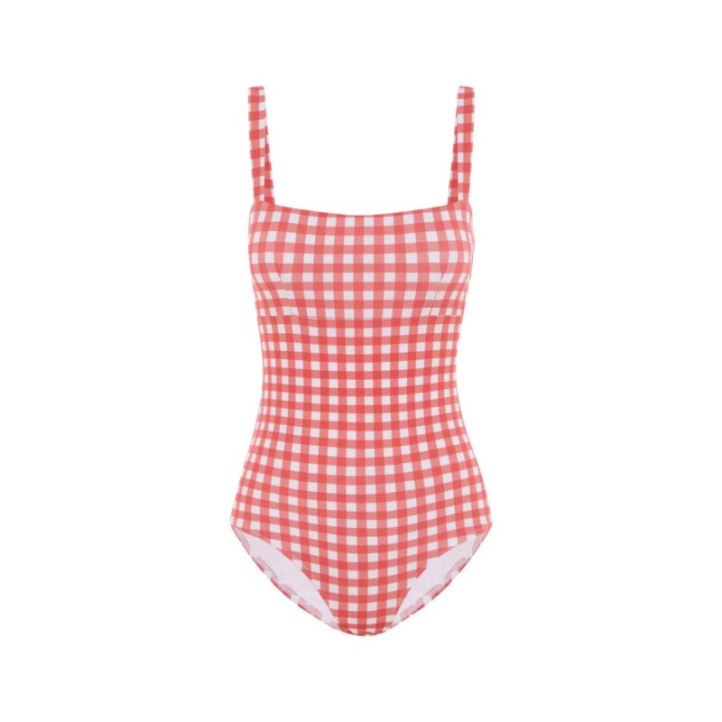 Rouge Gingham Bandeau One-Piece Ephemera