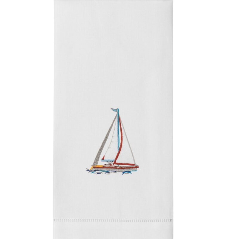 Sailboat Modern Hand Towel Henry Handwork