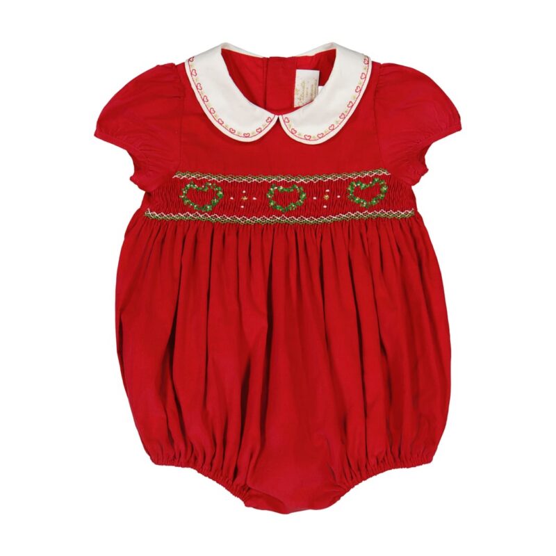Sarah Bubble Ruby Smocked Romper Antoinette Paris