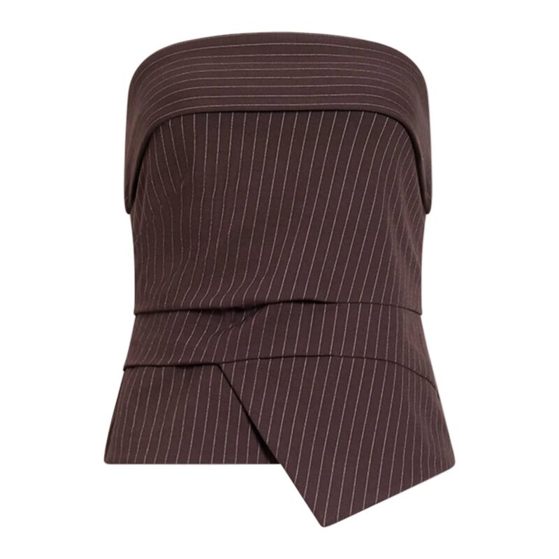 Sevyn Top in Dark Fig/Cream Multi Tanya Taylor