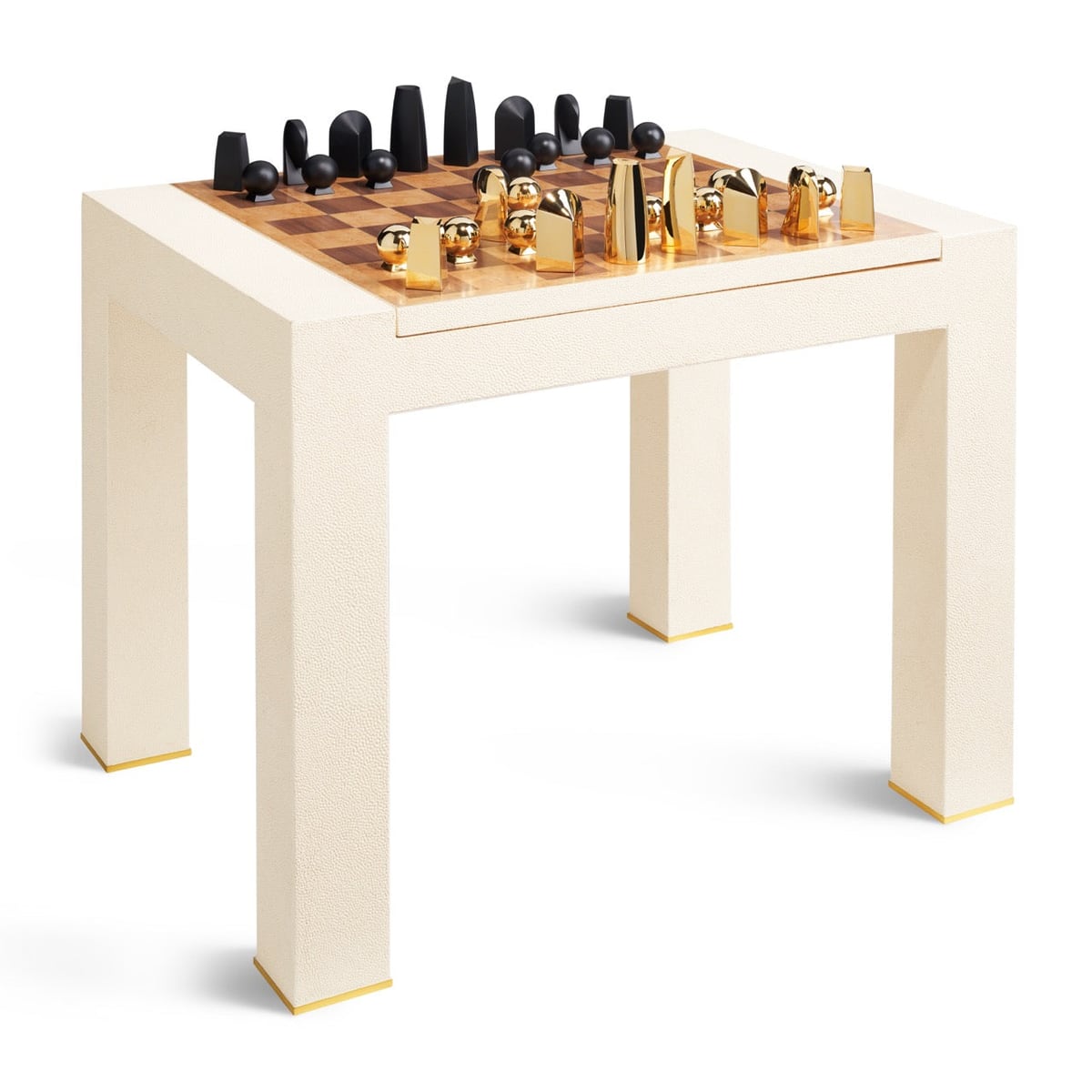 Shagreen Chess Side Table in Cream AERIN