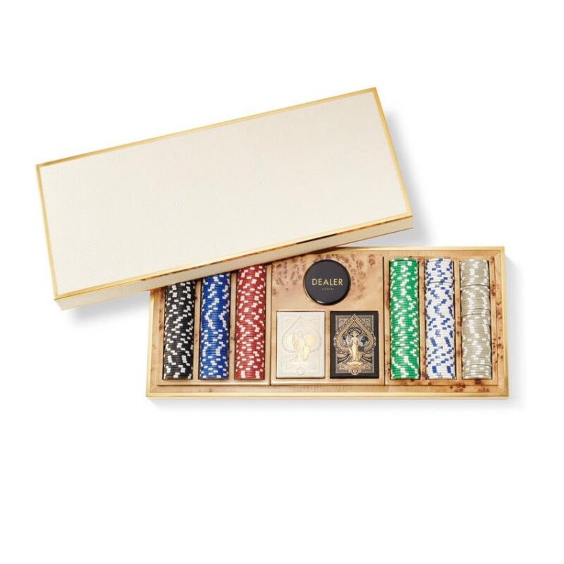 Shagreen Poker Set in Cream AERIN