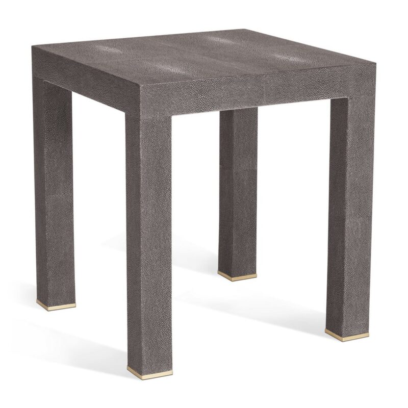 Shagreen Telephone Side Table in Chocolate AERIN