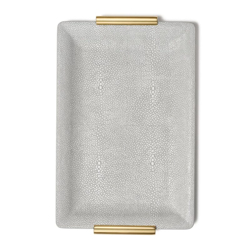 Shagreen Vanity Tray in Small in Dove AERIN