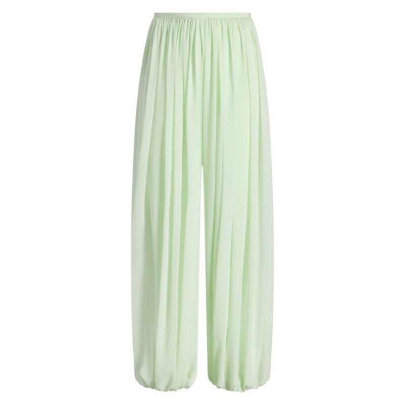 Silk Gathered Cocoon Pant in Hemlock Marina Moscone