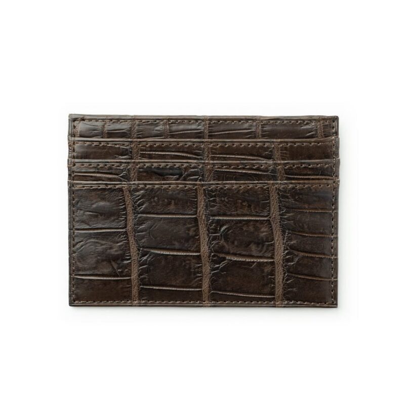 Slim Credit Card Case No. 204 in Crocodile Leather Ghurka