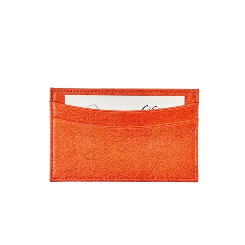 Slim Design Card Case in Goatskin Leather Graphic Image