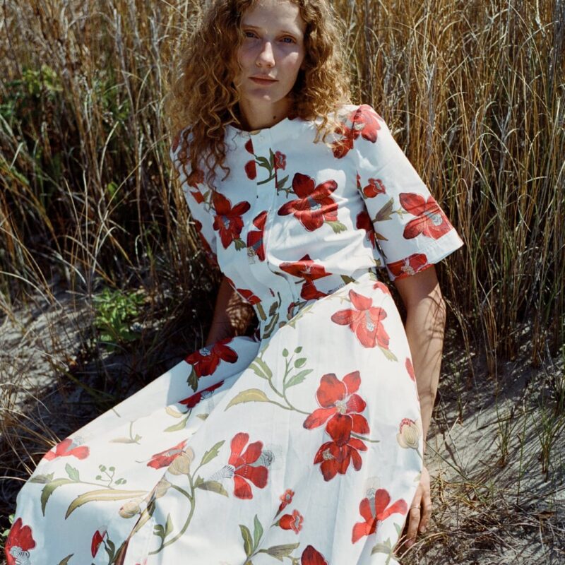 Sloan Dress in Red Hibiscus Coco Shop