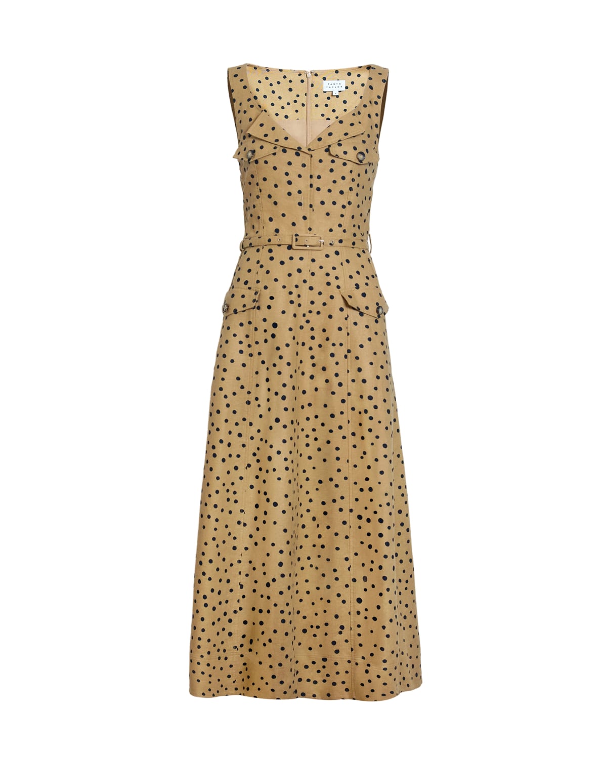 Solene Dress in Dark Khaki/Black Multi Tanya Taylor
