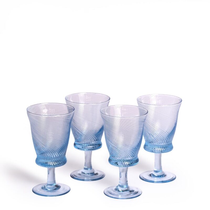 Spiral Wine Glasses, Set of 4 Sharland England