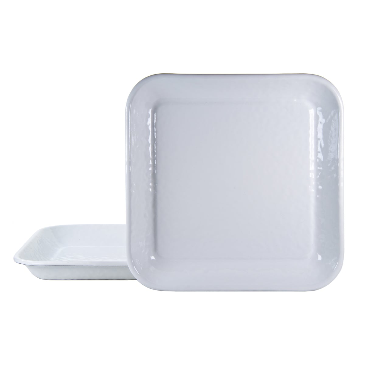 Square Trays in Solid White Golden Rabbit