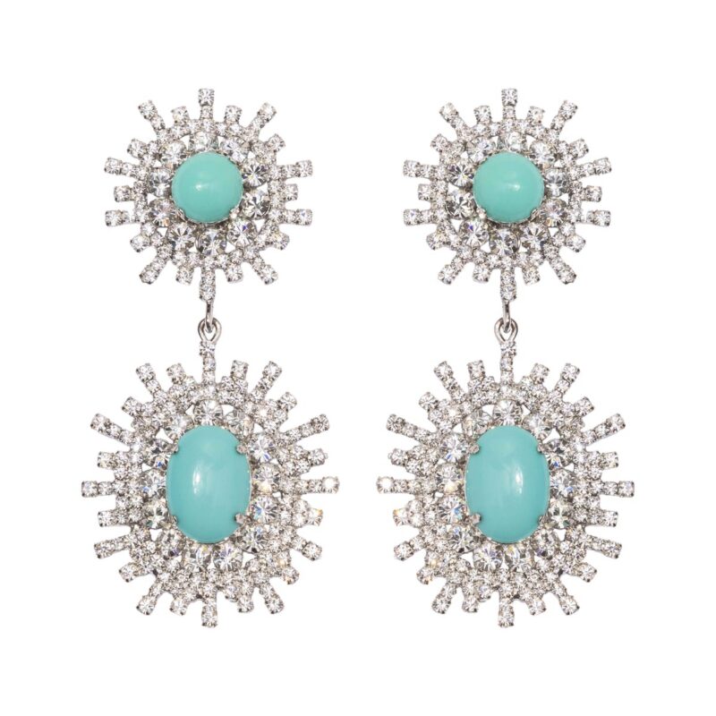 Stevie Statement Earrings in Turquoise Loren Hope