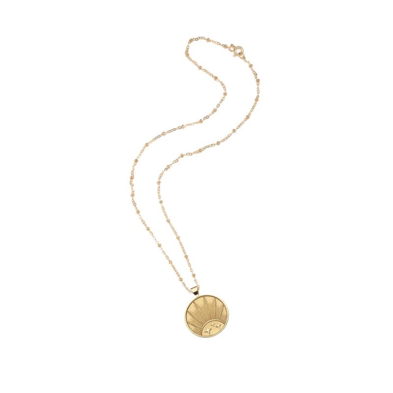 Strong Rising Sun JW Small Pendant Coin Necklace Jane Win