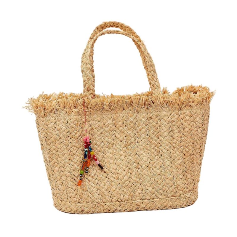 Talia Fringe Edge Tote in Natural Hat Attack